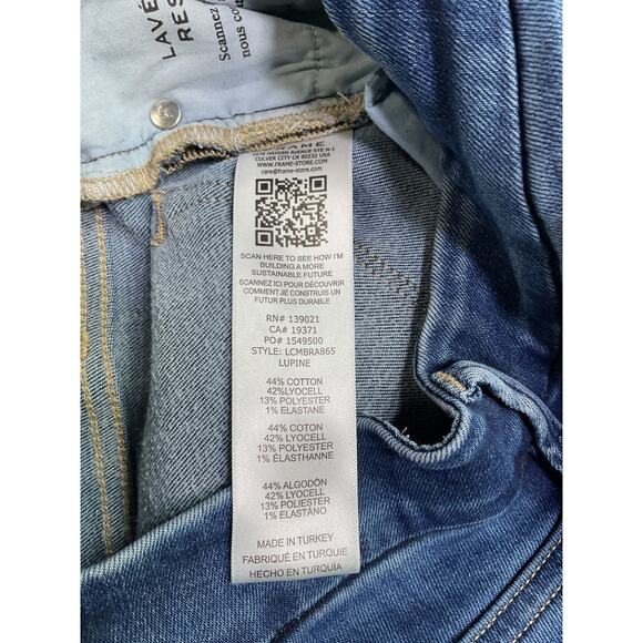 Frame 'Le' Blue Cotton Cropped Mini Mid Rise Bootcut Denim Jean Size 24 - Picture 5 of 5